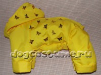 модель Эклера, сезон зима, цвет ткани желтый, украшена пайетками - бабочки